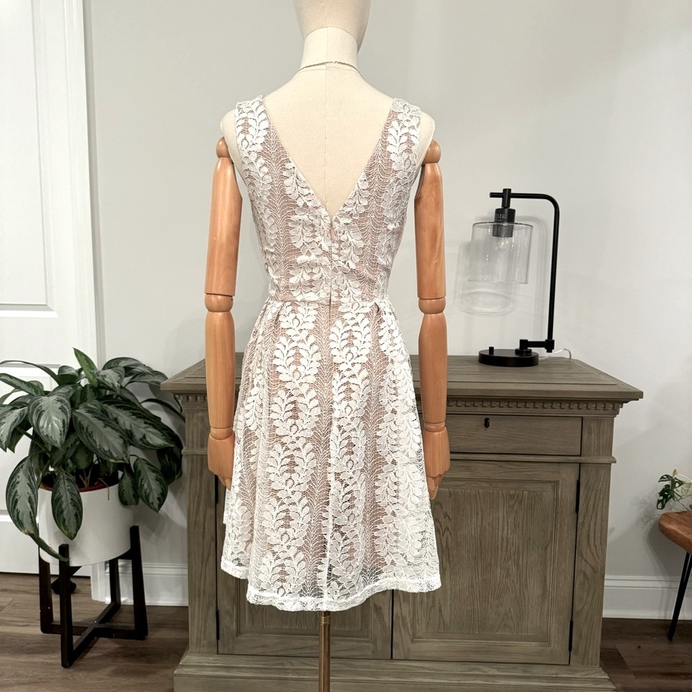 Lulu’s All of My Heart White Lace Skater Dress | Size Medium - Picture 9 of 12